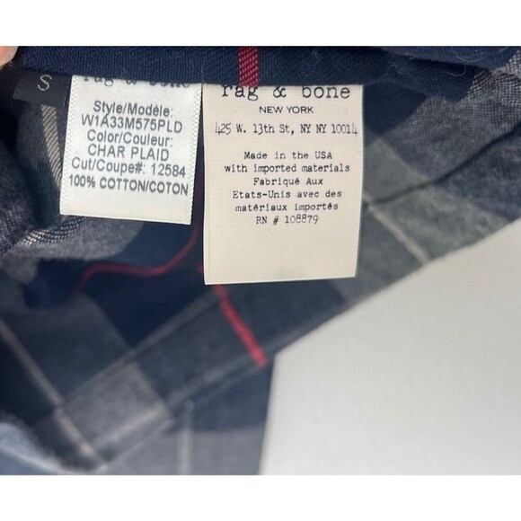 Rag & Bone JEAN Plaid Crop Top S Tartan Short Sleeve Dark Academia Prep Crewneck - Picture 8 of 8